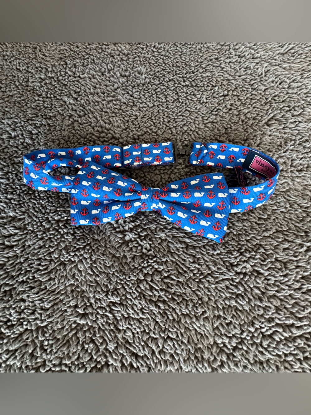 Vineyard Vines Silk Whale and Anchor Print Bow Tie - Size Kids OS